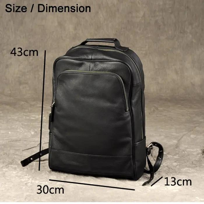 Sac à dos en cuir véritable pour homme, accessoire de bonne qualité, à la mode, pour l'école, tous l