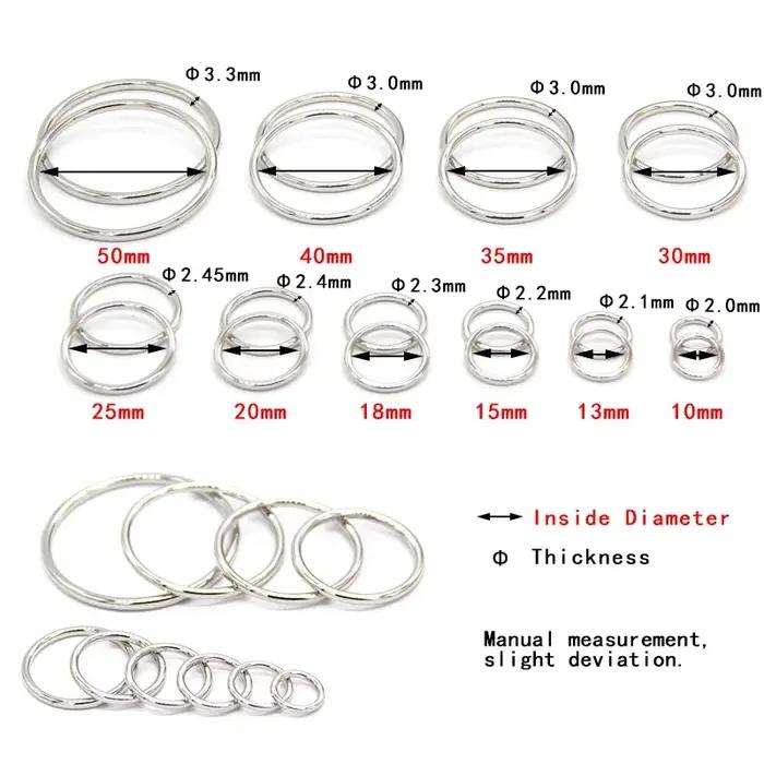 HENGC – grandes boucles rondes en métal, anneau torique, fermoir Web pour ceinture en cuir, chaussur