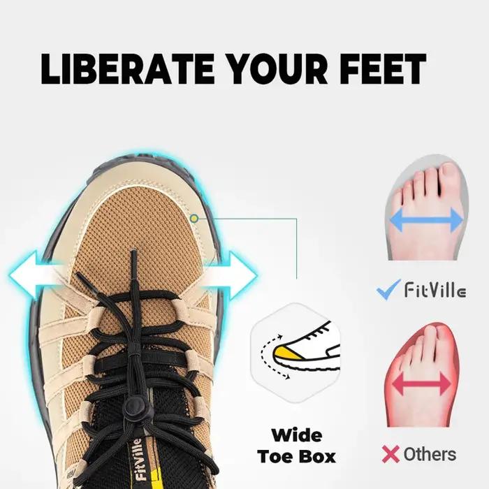 Chaussures de randonnée FitVille pour hommes, larges, à enfiler, pour la marche en extérieur, avec s