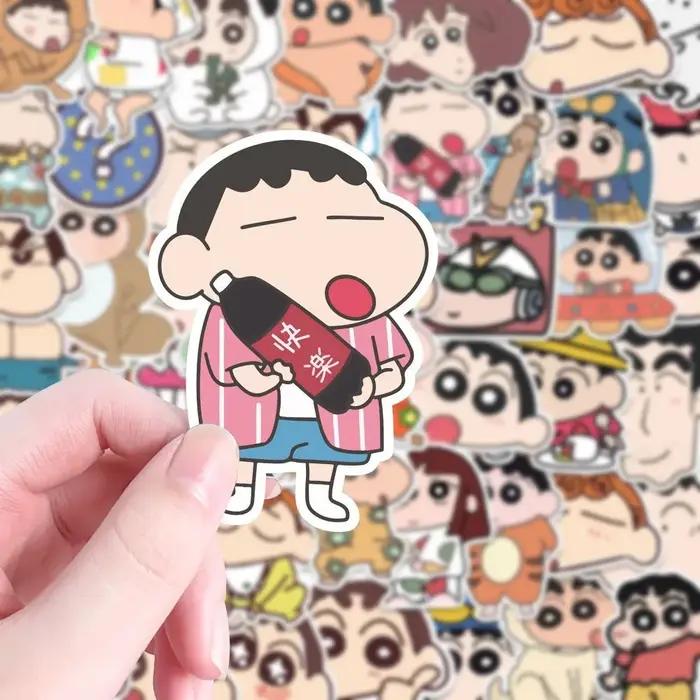 100 pièces dessin animé Crayon Shin Chan autocollants Kawaii décalcomanies enfants jouets pour voitu
