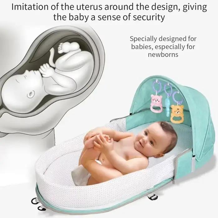 Berceau de bébé pliant Anti-écrasement lit central avec moustiquaire matelas confortable pour nouveau-né usage intérieur extérieur voyage occasions spéciales