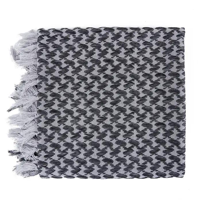 Foulard Keffiyeh Shemagh 110*110 cm, écharpe carrée du désert avec pompon pour la chasse, la randonn