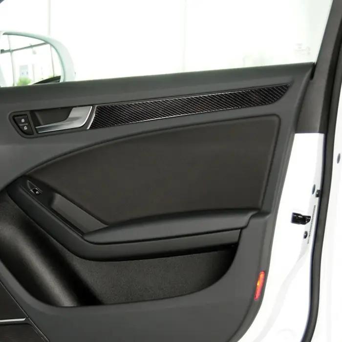 Revêtement d'habillage de panneau de porte de fenêtre en Fiber de carbone, pour Audi A4 B8 A5 2010 2