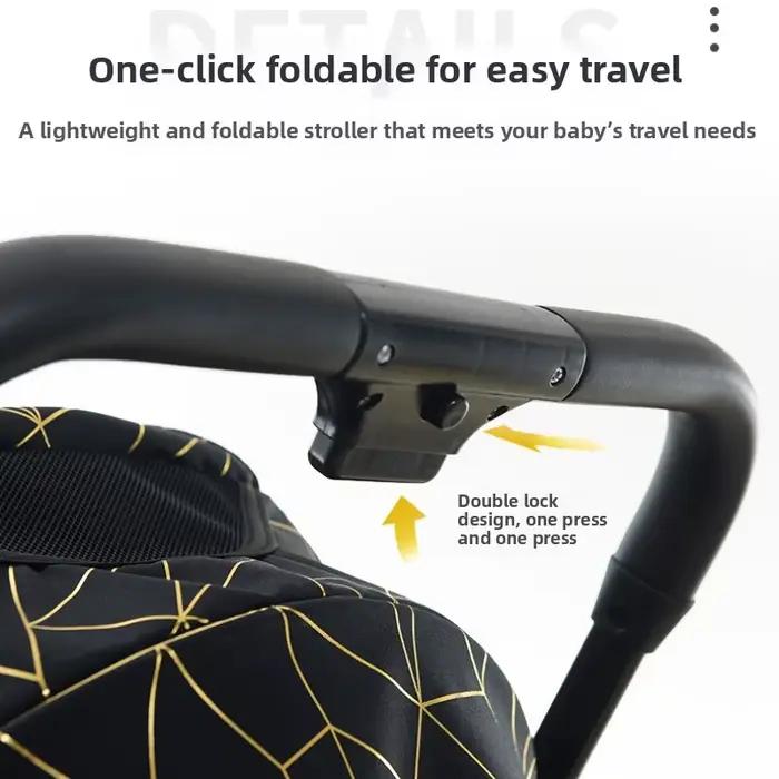 Poussette double pour bébé, poussette détachable à vue haute, pliable et légère, avec fonction assis