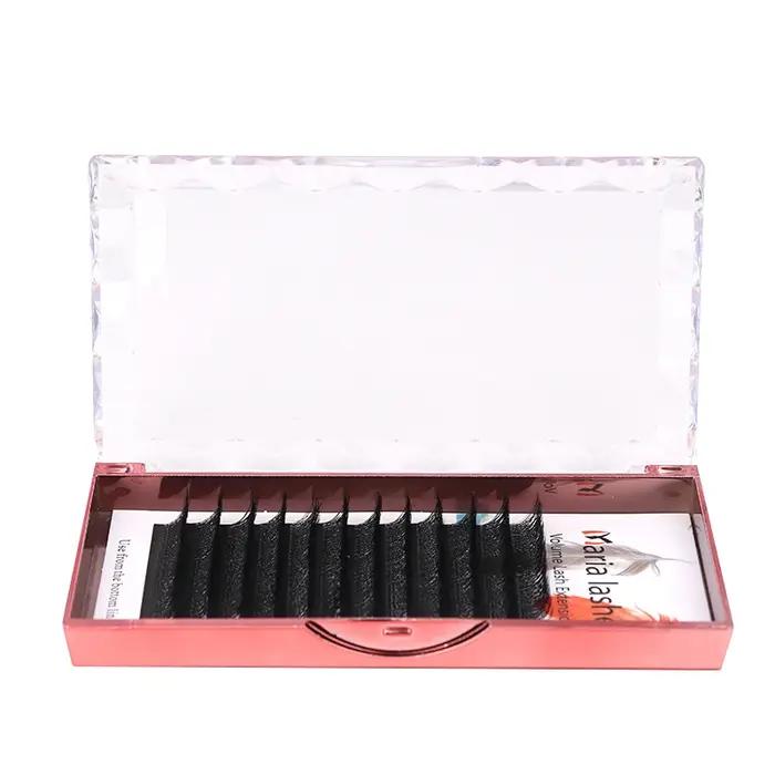 MARIA 10 étuis 4D W en forme de faisceau Extensions de cils Patch Faux marque privée gros grappes fa