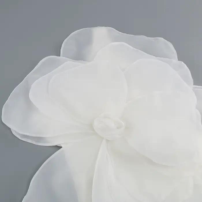 Robe d'été blanche à fleurs décoratives, tenue de soirée de mariage pour femmes, nouveau style obliq