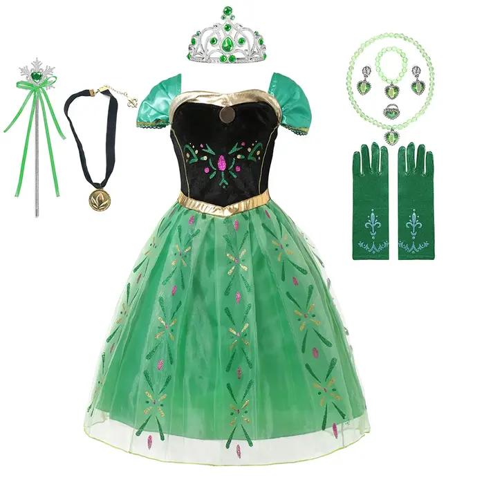Anna Costume pour enfants fille fantaisie robe de fête d'anniversaire robe de princesse carnaval fêt