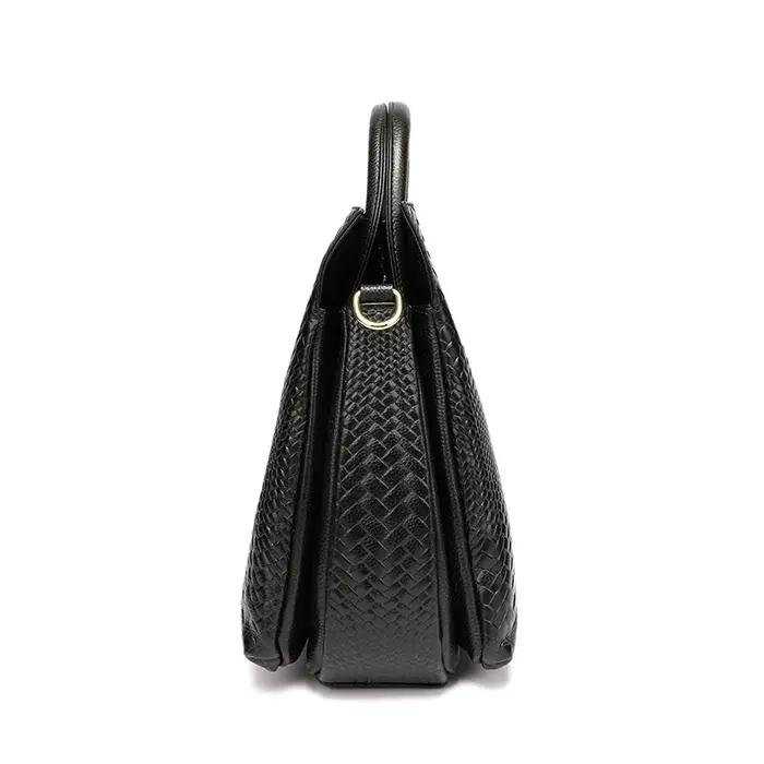 Sac à Main à Motif Tissé Noir pour Femme, Sacoche Décontractée, Polyvalente, Luxueuse, à la Mode