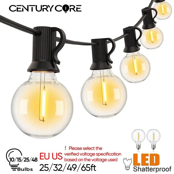 Guirlande lumineuse G40 incassable 220V 110V LED pour extérieur, étanche, connectable, décoration fe