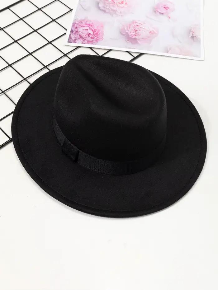 Nouveaux chapeaux à grands bords pour hommes et femmes, chapeaux de jazz en laine à la mode, chapeau