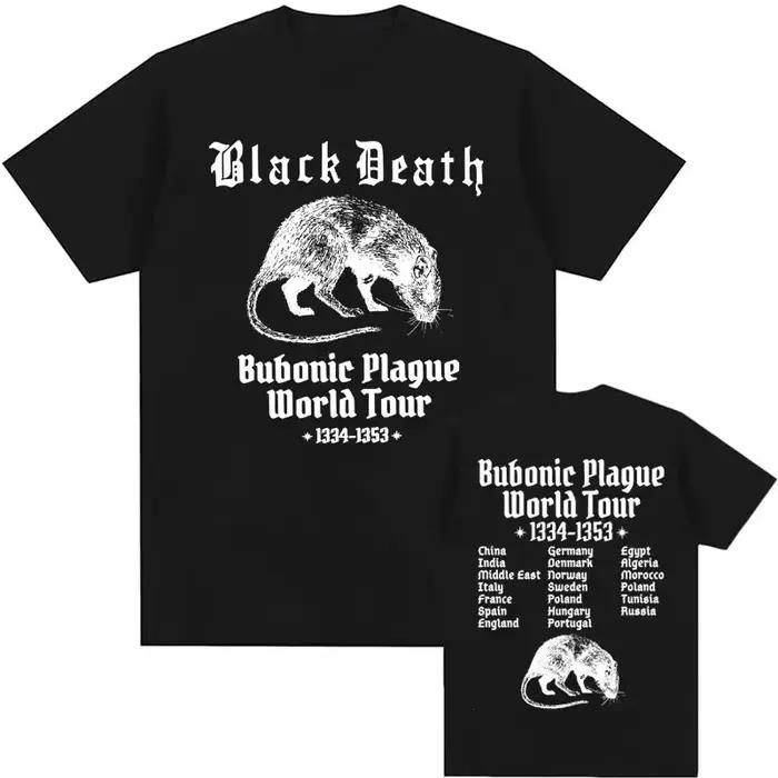Bubonic World Tour 2024 t-shirts hommes femmes décontracté drôle Meme gothique T-shirt mode Vintage