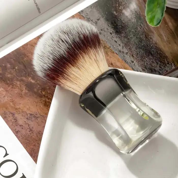 Yaqi Robin – brosse de rasage humide pour hommes, cheveux synthétiques, manche transparent