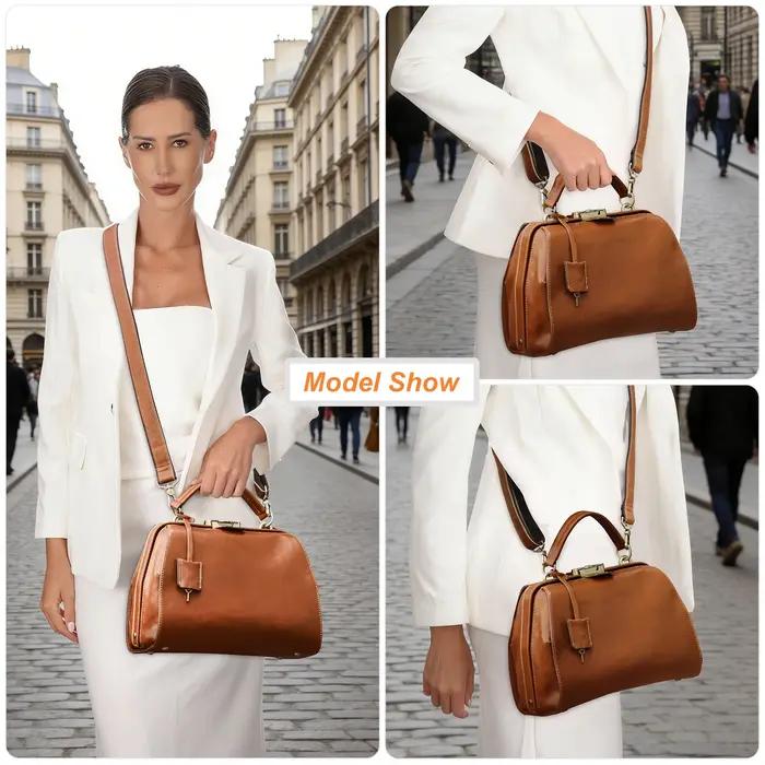 Sacs de médecin en cuir véritable CONTACT'S pour femmes, sacs à bandoulière de luxe de créateur, sac