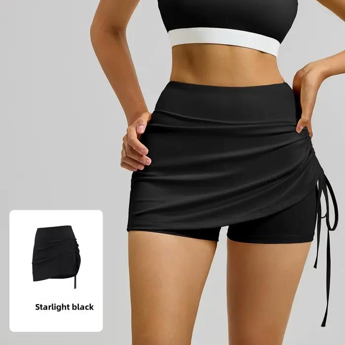 Jupe de sport pour femme été 2026, jupe anti-roulement, short de course taille haute, short de yoga