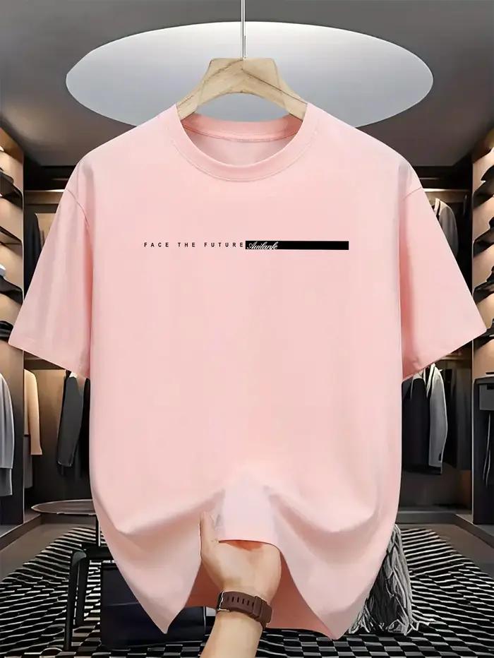 T-shirt à Manches Courtes et Col Rond pour Homme, Haut Décontracté, Coupe Ample, Grande Lettre Impri