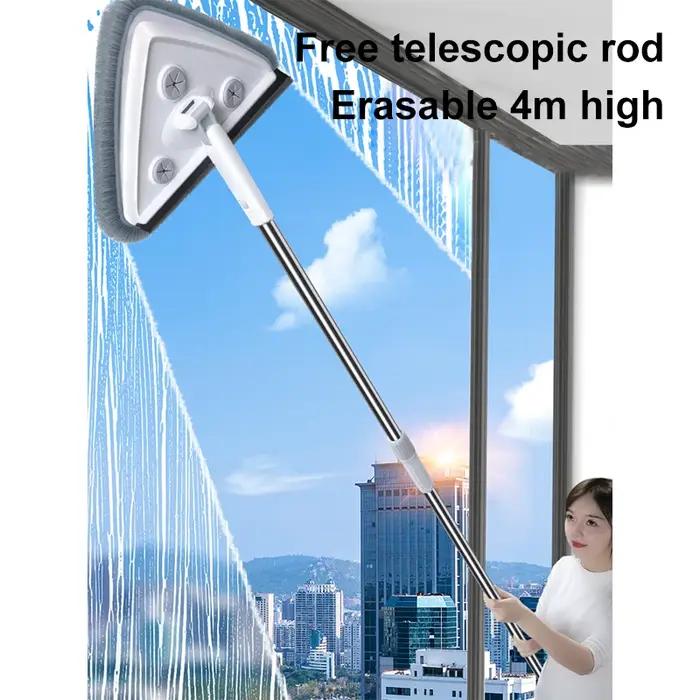 Essuie-glace triangulaire, tige télescopique, brosse de nettoyage de vitres, nettoyeur de vitres, ou
