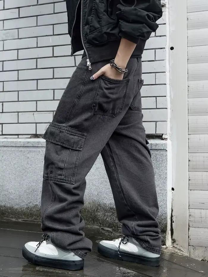 Jean Baggy à Jambes Larges pour Homme, Pantalon Cargo Surdimensionné, Style Hip Hop, Harajuku, Corée