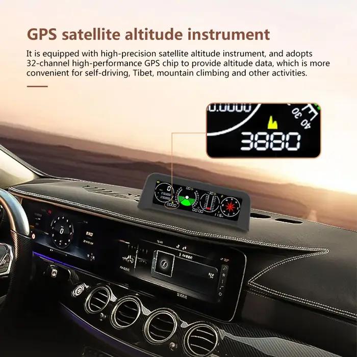 X90 GPS vitesse PMH KMH compteur de pente intelligent inclinomètre boussole de voiture HUD pas d'inc