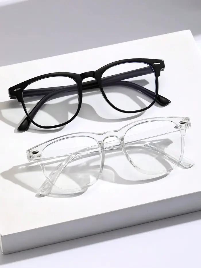 Lunettes transparentes Anti-lumière bleue, monture carrée en plastique unisexe, tendance, pour la re
