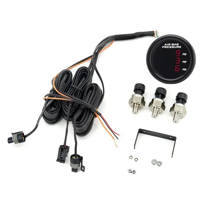 Manomètre de pression d'air à Triple affichage de 52mm, suspension pneumatique PSI, LED rouge et ble