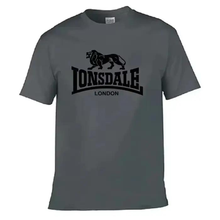 T-shirt à manches courtes pour homme avec imprimé Lion Lonsdale, style streetwear ample et confortab