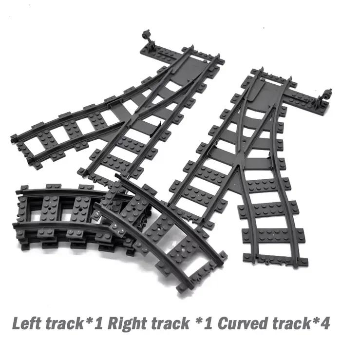 Trains de ville pistes flexibles bifurcées droites incurvées rails souples interrupteur de piste blo