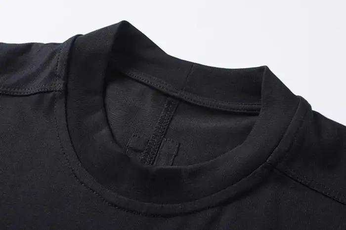 Dark RICK RO Style coton haute rue hommes couleur unie petit col épaules dénudées grand en forme de