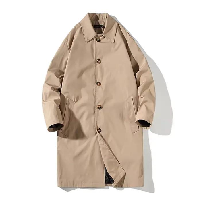 Trench décontracté à col rabattu pour homme, coupe-vent, surdimensionné, à la mode, nouvelle collect
