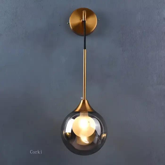 Lampe de mur LED moderne boule de verre applique dorée luminaires intérieur nordique salon cuisine c