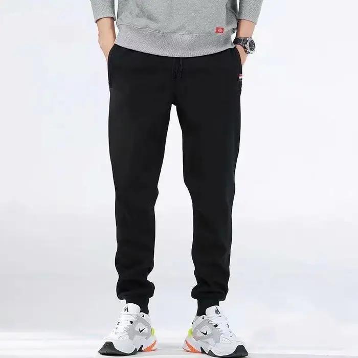Hiver laine d'agneau chaud pantalons décontractés hommes Fitness Jogging pantalons de survêtement mâ