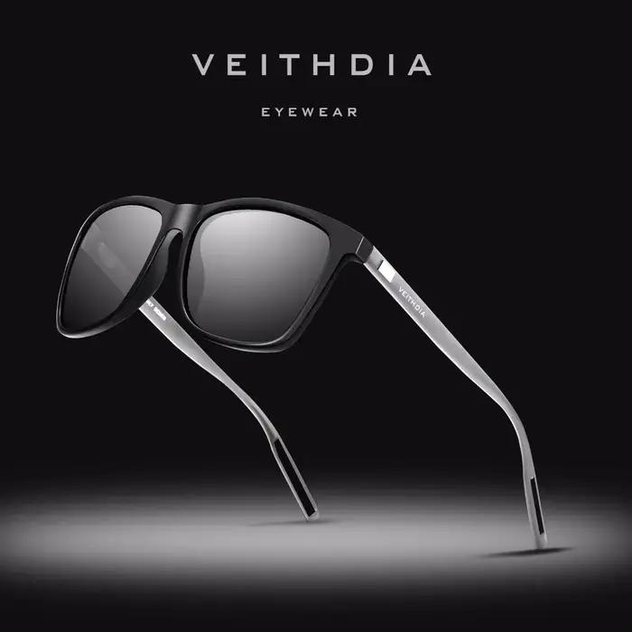 VEITHDIA lunettes de soleil sport extérieur unisexe aluminium magnésium TR90 polarisé UV400 lentille