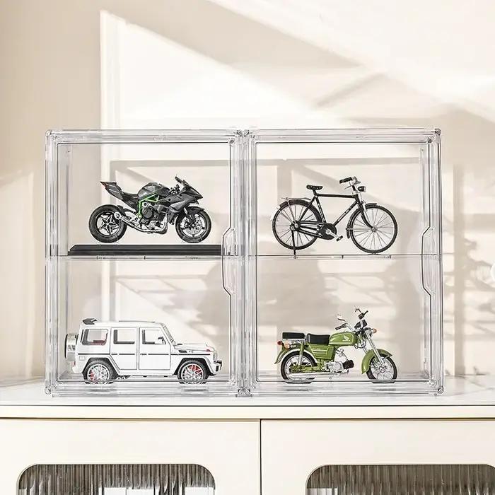 Boîte d'affichage transparente pour les doigts, vitrine de jouets pliable en acrylique transparent p