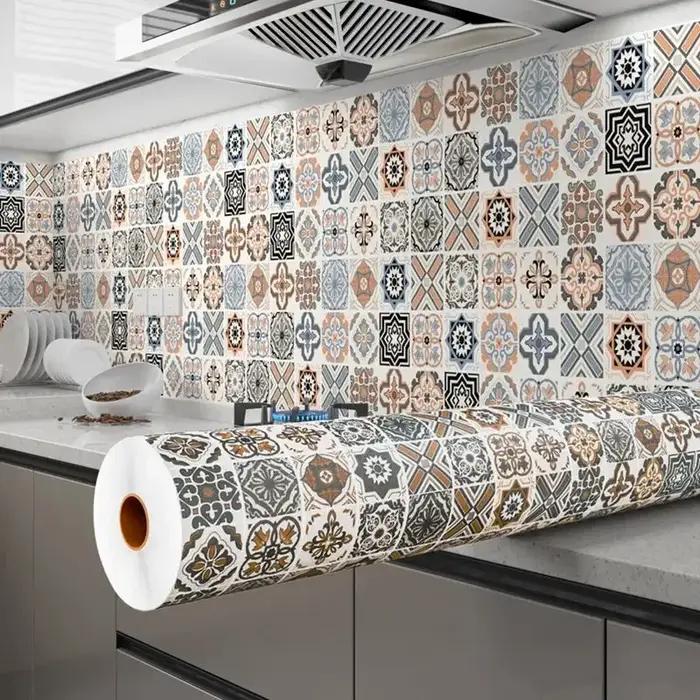 Carrelage 3D étanche armoire papier peint décor à la maison meubles vinyle mur auto-adhésif PVC papi