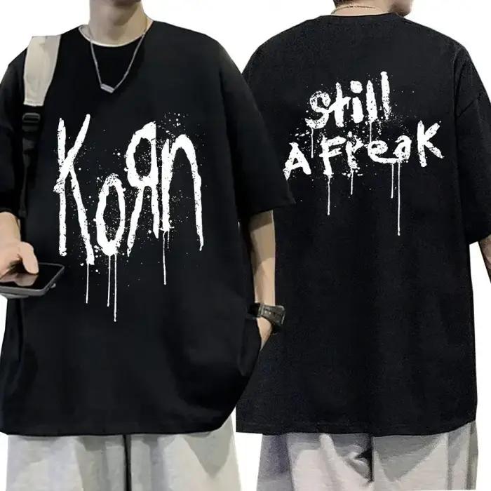 Korn Music Concert Rock Band Tour du monde T-shirt en pur coton personnalisé rue polyvalent 2024 mod