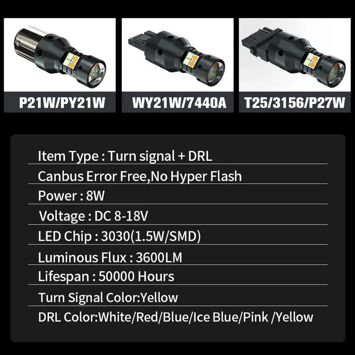 Clignotant LED et feux diurnes DRL pour Ford Focus, 2, 3, 4, 2005-2020, 2011, 2012, 2013, 2014, 2015