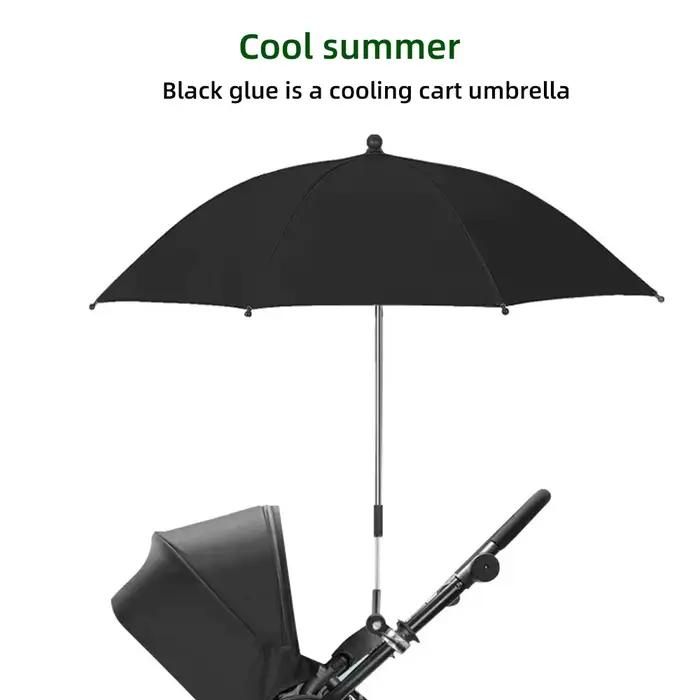 Parapluie pliant poussette bébé protection UV pluie soleil parasol universel réglable 360°