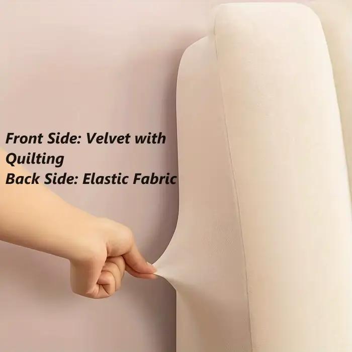 Housse de tête de lit matelassée en peluche courte de haute qualité, couvre-tête de lit de luxe en v