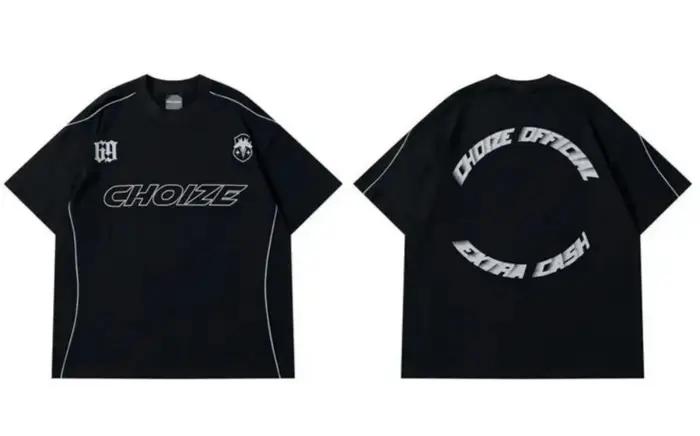 T-shirt col rond en polyester micro élastique respirant pour hommes, à la mode, 69 lettres imprimées