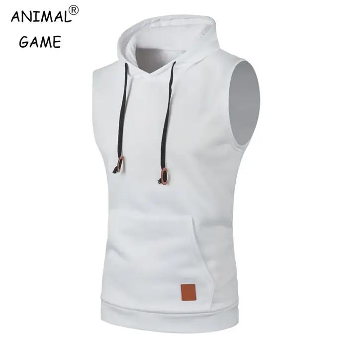 Sweat à capuche sans manches pour hommes, mode décontractée, débardeur de musculation, chemise de sp