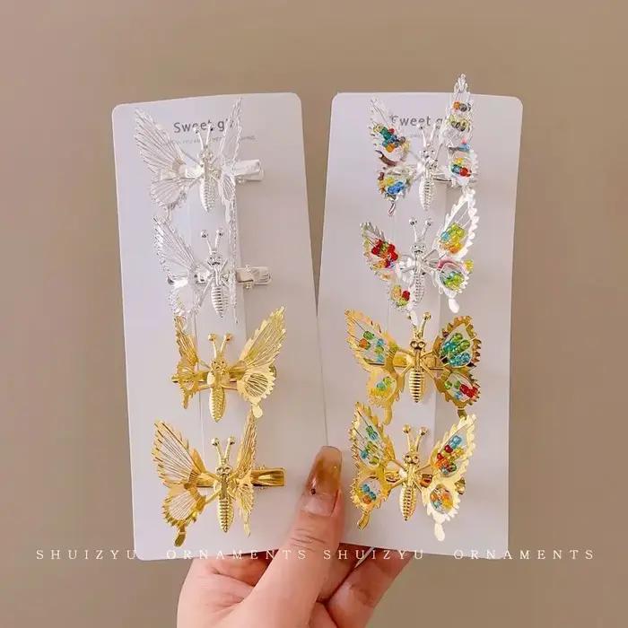 Ailes mignonnes papillon, accessoires pour cheveux, pinces à cheveux scintillantes en métal, accesso
