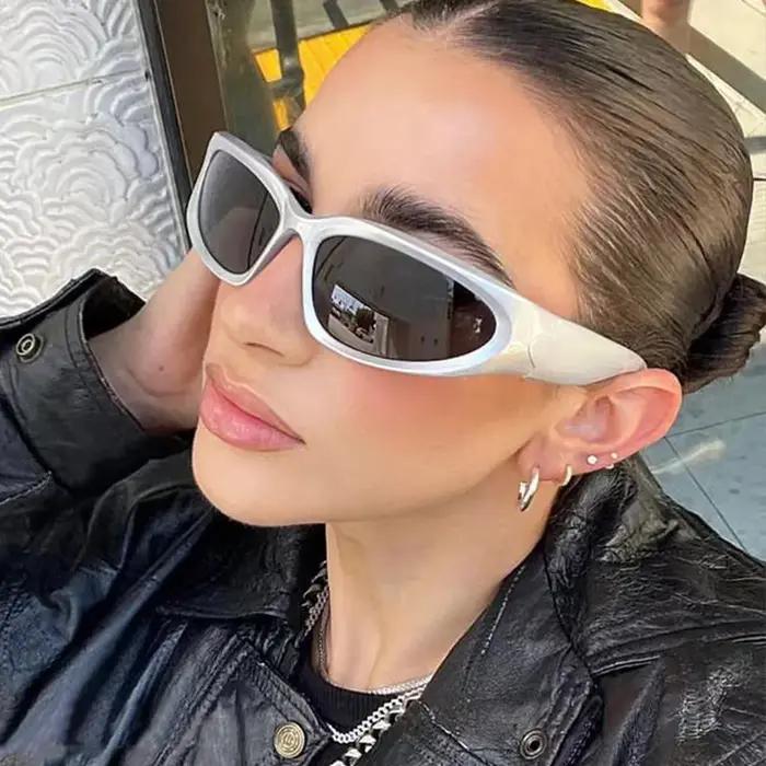 Nouveauté lunettes de soleil populaires pour femmes lunettes de soleil Punk lunettes de soleil ovale