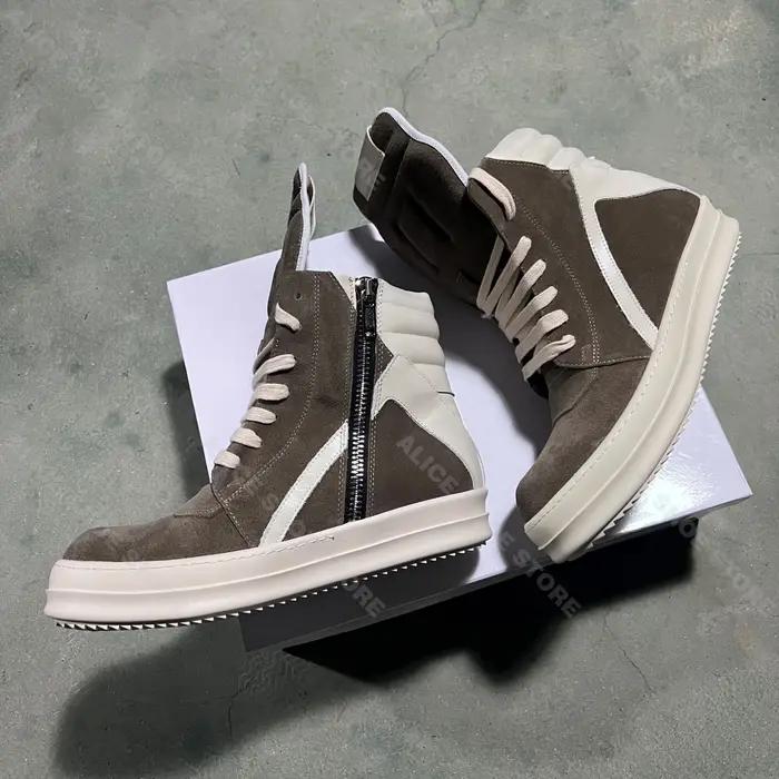Marque décontracté hommes chaussure haut femmes Sneaker qualité marron Geobasket vache daim fermetur