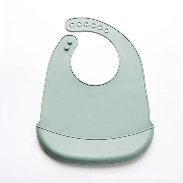 Bavoir bébé réglable imperméable bavoirs bébés doux comestible Silicone nouveau-né salive dégoulinan