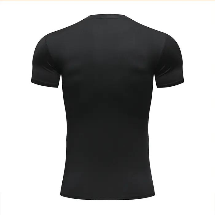 Chemise de course à Compression pour hommes, vêtements de sport à manches courtes à séchage rapide,