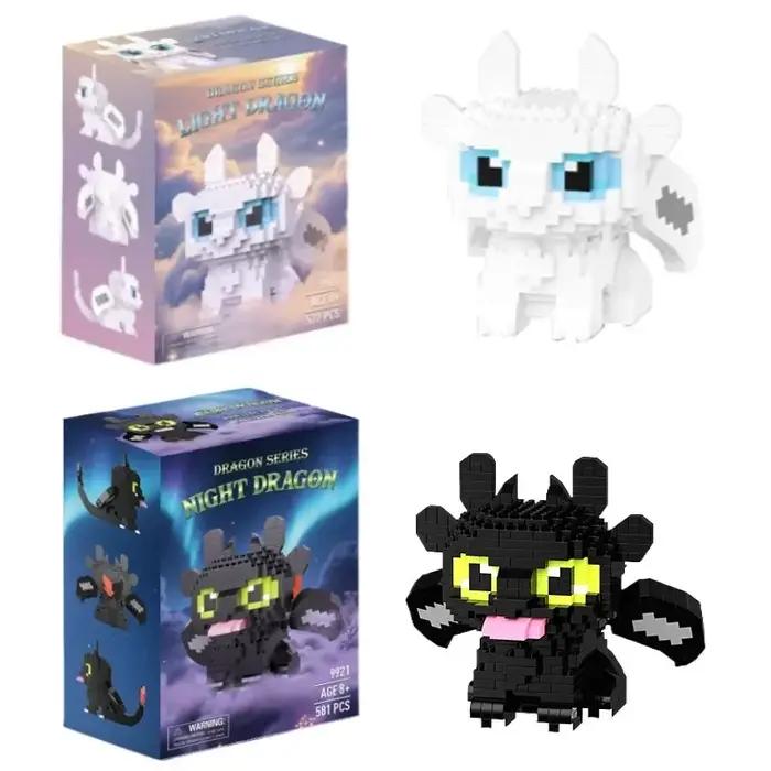 Nouveaux blocs de construction animaux jouets dessin animé Dragon Microes blocs figurines d'action H