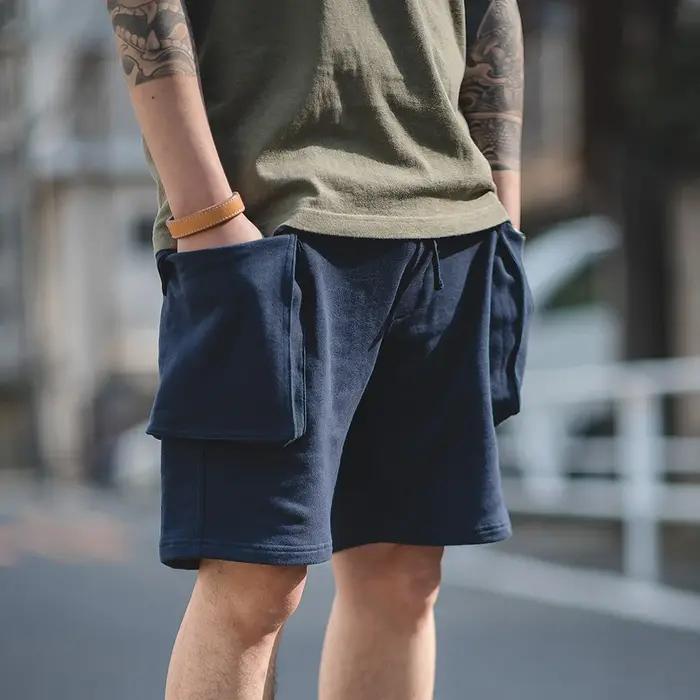 Maden-Short japonais P44 avec grandes poches pour homme, pantalon court Amekaji, vêtements de travai