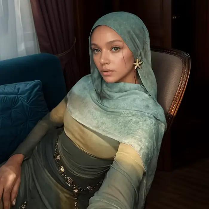 Écharpe musulmane en marbre Hijab imprimé aquarelle, Protection solaire douce et respirante, légère,