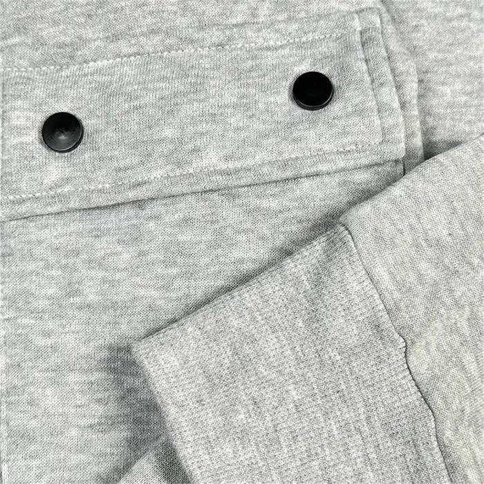 Sweat à capuche chaud pour hommes, Long, quotidien, extérieur, multi-poches, fermeture éclair, confo