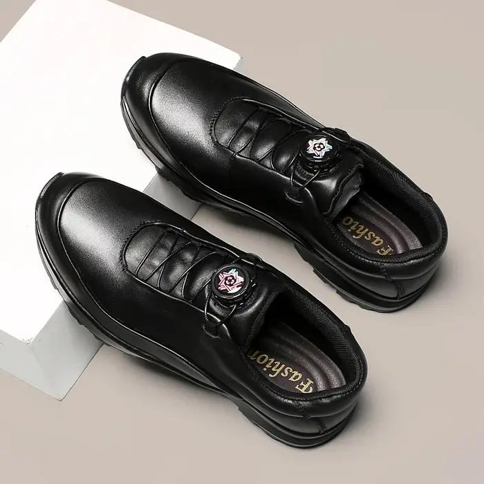 Baskets de voyage en cuir véritable antidérapantes pour hommes, chaussures de sport classiques décon