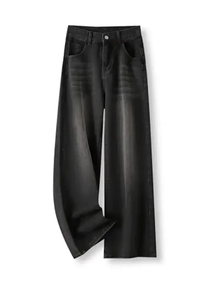 Lady RetroY2K Style taille haute jean pantalon femmes mode jambe droite Denim pantalon filles chaude